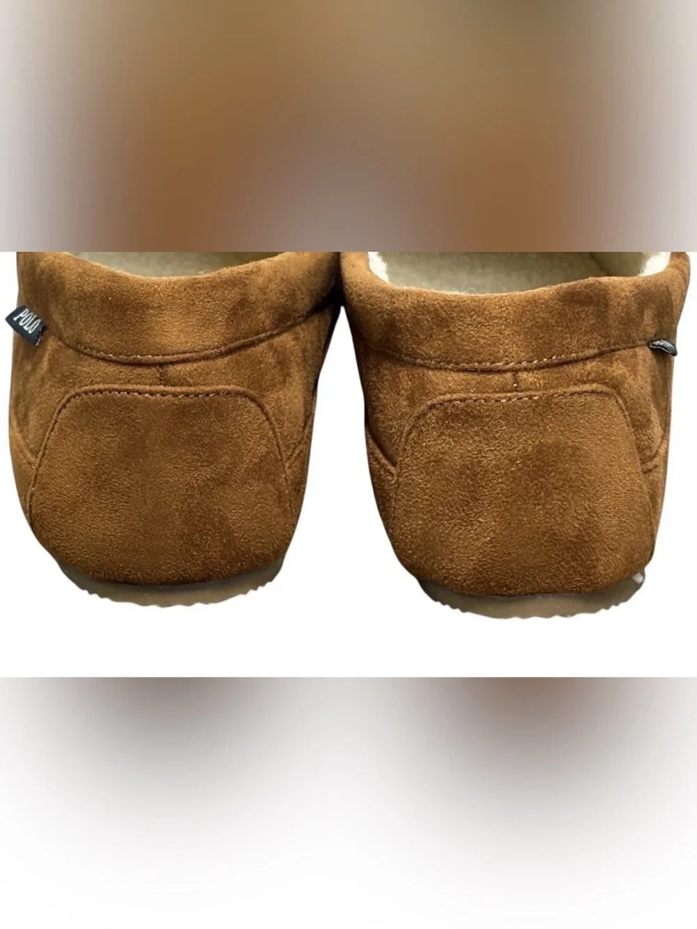 NEW Polo Ralph Lauren Men's Suede Moccasin Slippers Brown Size 13 House Shoes